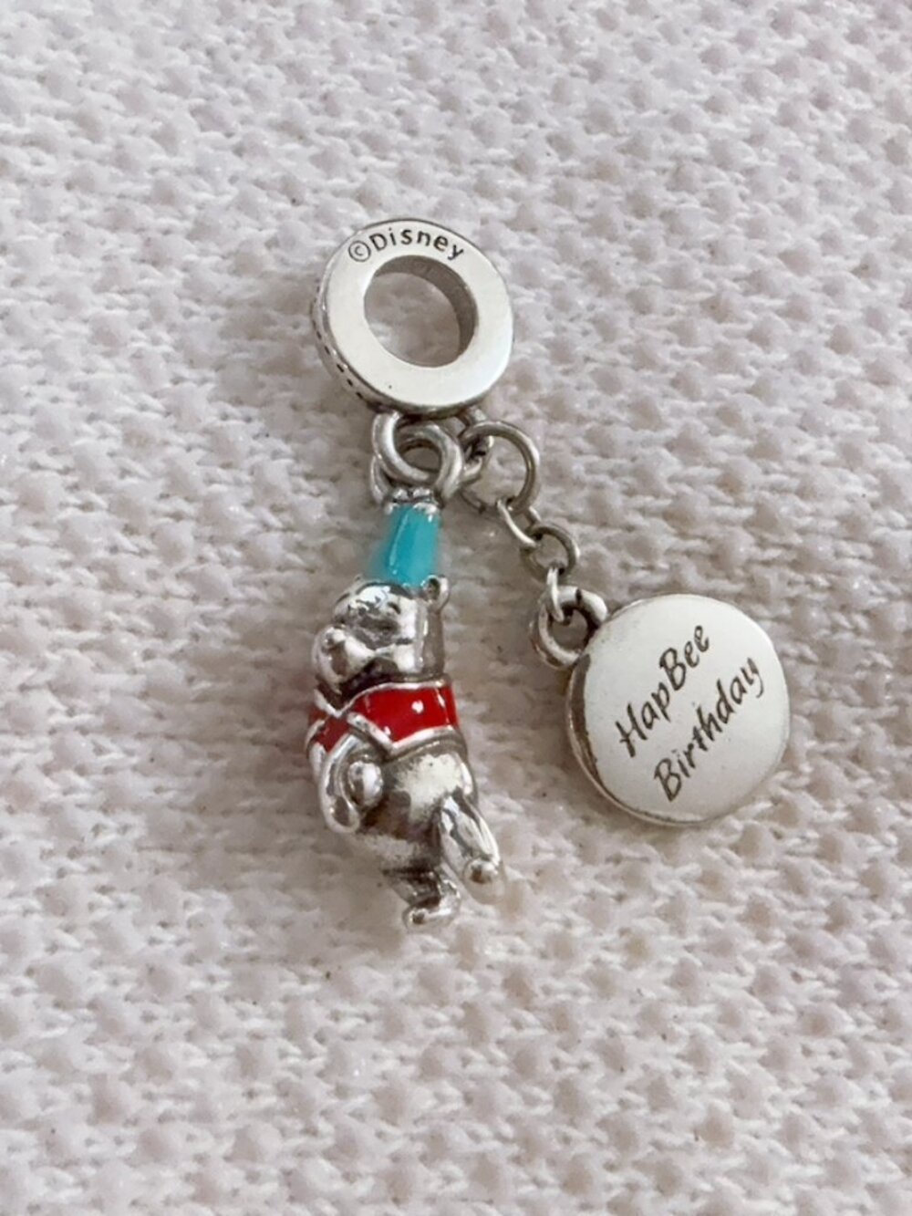 Disney Winnie The Pooh Birthday Dangle Silver Charm For Pandora Bracelet